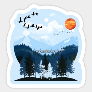 Mountains Landscape Nature Sticker